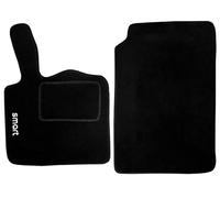 Lupex Shop TPMis_Smart_2s Tapis de Voiture en Moquette compatibles pour Smart 2a Série W451 (de 2007 à 2015) | Set de Tapis Avant et arrière | avec déchirure | Accessoires intérieurs