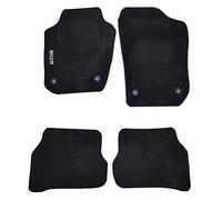 Lupex Shop TPMIS4FIX_Ibiza.14 Tapis de Voiture en Moquette avec Logo pour Seat Ibiza 2014 avec 4 Clips