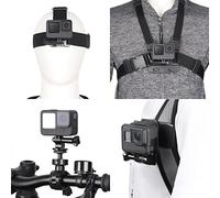 Lupholue Kit d'accessoires pour téléphone Kit de Fixation de Sangle de Poitrine pour Harnais de Sac à Dos Support de Guidon de vélo Rotatif à 360° for GoPro, iPhone, Samsung, Xiaomi Yi, SJCAM