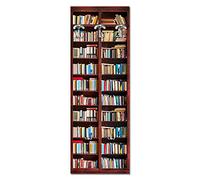 Lupia - Porte-Manteau Mural Peu encombrant en Bois, Design avec Panneau imprimé bibliothèque, 5 Crochets pour entrée et Salon, Montage Facile, Multicolore, 46 x 125 cm, Porte-Manteau Mural Moderne