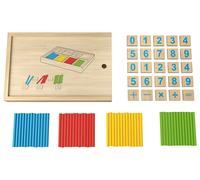 lupilu® Jeu en bois Montessori (Cartes de paiement & boîte de barres de comptage)
