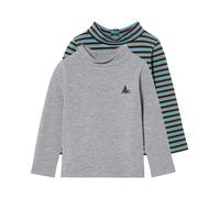 lupilu® Lot de 2 t-shirts thermiques à manches longues garçon (12-24 mois, gris/bleu/marine)