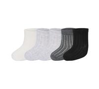 LUPILU® Lot de 5 chaussettes bébé (crème/gris/noir, 11-14)