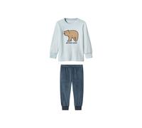 lupilu® Pyjama en peluche petit garçon (bleu/bleu foncé, 2-4 ans)
