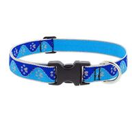 Lupine Collier réfléchissant pour chien Motif pattes bleues Largeur 2,5 cm Réglable de 40,6 cm à 71,1 cm
