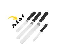 Lupishine spatule de glaçage pour gâteau, lissage de pâtisserie et crepes en acier inoxydable. Lot 04 spatules de bonne qualité durable.Ustensile patisserie professionnel.