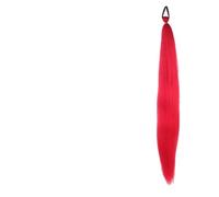 LUPU - Extension queue de cheval synthétique avec bandeau élastique, 26 pouces longueur, tresses colorées lisses ombrées rose violet bleu(7)