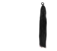 LUPU - Extension queue de cheval synthétique avec bandeau élastique, 26 pouces longueur, tresses colorées lisses ombrées rose violet bleu(23)