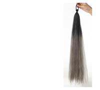 LUPU - Extension queue de cheval synthétique avec bandeau élastique, 26 pouces longueur, tresses colorées lisses ombrées rose violet bleu(67)