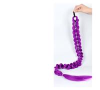 LUPU - perruque tressée synthétique violette de 32 pouces, avec bande élastique et queue cheval en guirlandes couleur brillante, adaptée à la coiffure des filles(51P)