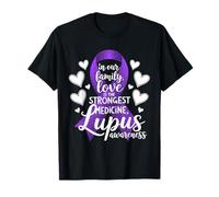 Lupus Awareness Love Strongest Medicine Ruban violet T-Shirt