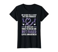 Lupus Ruban Violet pour la Sensibilisation aux Maladies Auto-immunes SLE T-Shirt Graphique avec Valeur, Femme, Noir, M