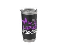 LUPUS WARRIOR Papillons violets et ruban dans la poche Gobelet isotherme en acier inoxydable double paroi
