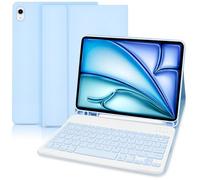 Lupxiu Étui de protection pour clavier Pad Air 6th 11" 2024 - Avec support pour stylo - Clavier sans fil Bluetooth amovible (QWERTZ allemand) - Bleu