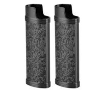 Luqeeg 2 Pcs Étui à Briquet en Métal Vintage, Marquage Floral, Alliage de Zinc, Vintage pour Protection, 7.5cm x 2.4cm