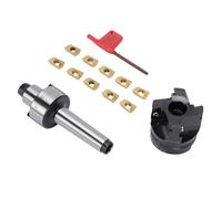 Luqeeg 4 Flûtes MT2 FMB22, Kit de Moulin à Face, 400R-50-22 CNC Cutter à Haute Vitesse Indexable avec Inserts en Carbure de 10pcs APMT1604 et 1 clé