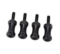 Luqeeg Adaptateur de Moyeu Hexagonal de Roue RC 4 Pièces, Coupleur d'extension de 20 Mm, Adaptateur de Roue de Voiture RC avec Design en Acier Noir, Idéal pour Les Voitures LOSI Rock Rey 1/10