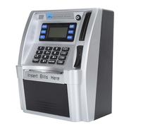 Luqeeg ATM Piggy Bank, avec Invite Vocale et écran LCD, Reconnaissance de Pièces de Monnaie, Chargeur de Facture, Calculatrice de Bilan, Code PIN, encadré des Enfants, Carte de Débit,