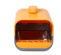 Luqeeg Bac à Litière Intelligent en Acier Inoxydable avec Sèche-Cheveux et Pulvérisateur avec Rebord Surélevé Anti-éclaboussures pour Les Chats de Taille Moyenne et Les Chatons (Yellow)