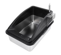 Luqeeg Bac à Litière Polyvalent en Acier Inoxydable avec Couvercle Ouvert. la Structure Surélevée de L'enclos Réduit la Propagation des Odeurs. Convient à Toutes Les Tailles de Chats (Black)