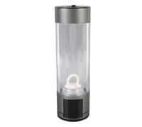 Luqeeg Bouteille d'eau Hydrogène, 400 ML de Deux Modes de Type C 5V Machine à Ionizer Hydrogène Portable, Matériau D'oxyde D'aluminium pour Voyager (Argent Noir)