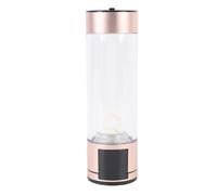 Luqeeg Bouteille d'eau Hydrogène, 400 ML de Deux Modes de Type C 5V Machine à Ionizer Hydrogène Portable, Matériau D'oxyde D'aluminium pour Voyager (Gold)