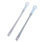 Luqeeg Brosse de Nettoyage des Orteils, Manche Long, sans Flexion, en Silicone, pour Douche et Spa à Domicile, Exfolie, Nettoie les Espaces entre les Orteils, Doux pour la Peau, Bleu, 15,7 Pouces,
