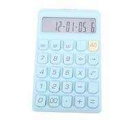 Luqeeg Calculatrice de Bureau, ABS High Sensitivité à 12 Chiffres LCD Calculatrice de Voix avec Un Pad Inférieur et Un Gros Bouton pour la Maison, Le Bureau, Les Mathématiques (Blue)