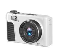 Luqeeg Caméra 88MP 8K, Autofocus de Zoom 18x, 3 Pouces 180 écran Flip, Caméra sans Miroir WiFi à Double Batterie avec Capuchon D'objectif, Carte Mémoire de 32 Go pour la Photographie (White)