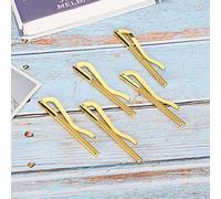 Luqeeg Clamp/Holder en Espèces de 75 Mm en Argent avec Acier électrolité, Espace d'extension, dureté Haute, Clamp/Holder à Ressort pour Portefeuille en Cuir - 5packs (Gold)