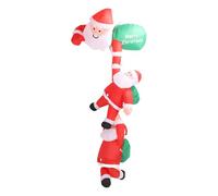 Luqeeg Décoration de Père Noël Gonflable, Père Noël Grimpant de 2M, Étanche Ip44, avec Soufflerie et Lumière LED, pour Zoos, Espaces Extérieurs, Discothèques et Carnavals (Plug UE 220-240V)