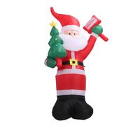 Luqeeg Décoration Gonflable Père Noël Résistante Aux Intempéries en Polyester Haute Résistance et étanche L'air Fixation Solide au Sol pour Fenêtre, Jardin Maison Porche Sapin Noël (Plug UE 220V)