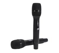 Luqeeg Double Microphone sans Fil, Sortie Audio Claire à Double Canal, sans Fil Portable Dynamique UHF avec Récepteur Rechargeable, Idéal pour Les Groupes KTV, Les Chants, Les Réunions de Famille,
