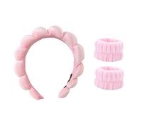 Luqeeg Ensemble Bandeau et Bracelet Doux de qualité Supérieure pour Lavage du Visage, Matériau Très Absorbant Semblable à Une Serviette pour Soins de la Peau, Maquillage, Douche, Yoga, Spa,