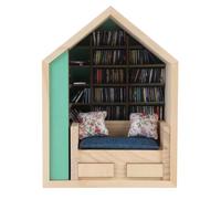 Luqeeg étagère Miniature en Bois pour Maison de Poupée, Idéale pour Soulager Le Stress avec Petits Coussins Et Livres Idéale pour Décorer Une Chambre Ou Un Bureau