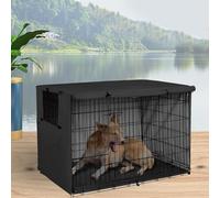 Luqeeg Housse de Cage pour Chien, Tissu Oxford 210D Imperméabilisant pour Chenil pour Animaux de Compagnie, Tissu D'ombrage avec Boucle Extensible pour Jardins, Cours, Voyages, (63,5 * 48 * 50cm)