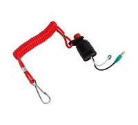 Luqeeg Jeu de Clés pour Interrupteur d'arrêt de Bateau, Cordon d'attache de sécurité de Remplacement, Cordon Rétractable en Plastique ABS, Compact et Léger, Idéal pour Moteur Hors-bord T40 T60,
