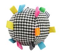 Luqeeg Jouet Interactif pour Chien de 6,3 Pouces, Cloche Ronde en Peluche Intégrée, Jouet à Mâcher Interactif avec Sangles pour L'extérieur pour Les Mâcheurs Agressifs, Enrichissement des (Noir et