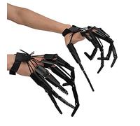 Luqeeg Jouets D'extension de Doigt Articulés d'halloween, Main de Griffe D'os de Squelette Effrayant Flexible Portable, Accessoires de Cosplay D'extension de Griffes de de
