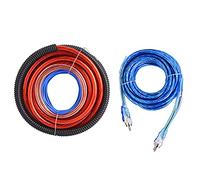 Luqeeg Kit de Câblage D'amplificateur, 2800 W Offre Un Meilleur Blindage et Une Meilleure Protection Contre Les Interférences Câble de Caisson de Basses pour Autoradio avec Fusible