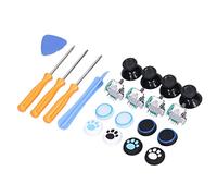 Luqeeg Kit de Remplacement de Joysticks Analogiques 3D, Outils de Réparation en Métal et Plastique en Silicone, Couvercle texturé du Bout des Doigts pour un Contrôleur, Corrige la Dérive Rampante