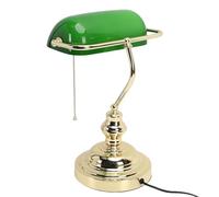 Luqeeg Lampe de Bureau Banquier en Verre Vert (Prise UE 220V)