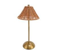 Luqeeg Lampe de Bureau Rechargeable, Lampe de Table en Rotin sans Fil, LED à intensité Variable, 3 Couleurs, Charge USB C, Autonomie de 6 à 7 Heures, Idéale pour la Table de Chevet, le