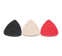 Luqeeg Lot de 3 Médiators pour ukulélé en Feutre de Laine pour Basse, Texture Douce, Son Croustillant avec Feutre Haute densité, Noir, Beige, Rouge (Pack de 3 pièces de couleurs mélangées)