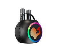 Luqeeg Machine à Karaoké avec Double Microphone Microphone Bluetooth sans Fil et Multiples Effets Sonores Ensemble Ktv avec Effets Lumineux Vibrants LED Colorées pour Maison Fêtes (Black)
