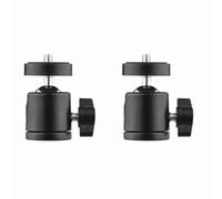 Luqeeg Mini Rotule, Rotation à 360° avec Support à Vis 1/4", Base de Montage Rotative pour Appareil Photo Numérique, Lumière LED et Microphone, Idéale pour Trépied, Monopode et Support d'éclairage