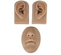 Luqeeg Modèle d'oreille en Silicone Souple, Modèle 3D Flexible de Nez et de Bouche pour la Pratique de la Suture, Ensemble D'accessoires D'affichage de Simulation de Modèle(3#)
