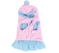 Luqeeg Puppy Tenue de Vêtements Globaux, Jolie Robe de Vêtements pour Chiens Moelleux avec Chapeau, Jupe en Dentelle, Charmant et Se Conserve au Chaud Bouton Merveilleux pour Chiot (S)
