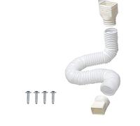 Luqeeg Rallonge de Tuyau de Descente de Gouttière, Rallonge de Tuyau de Descente Flexible Rétractable, Connecteur de Drainage d'eau de Pluie, Extensible de 20 à 59 Pouces, avec 4 Vis (Blanc)
