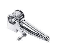 Luqeeg Râpe à Fromage Rotative en Acier Inoxydable, Outil de Cuisine Multifonction pour Trancher et Râper, Tranchante et Durable, avec Tambours Interchangeables, Facile à Nettoyer